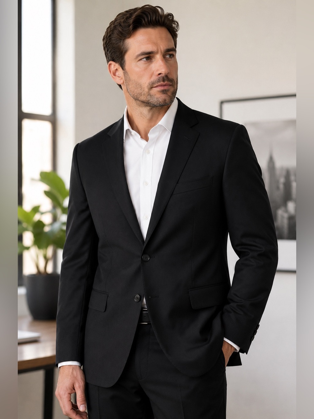 Arrow USA Black Two Button Blazer Sport Coat Men’s Approx L 42R Classic Jacket